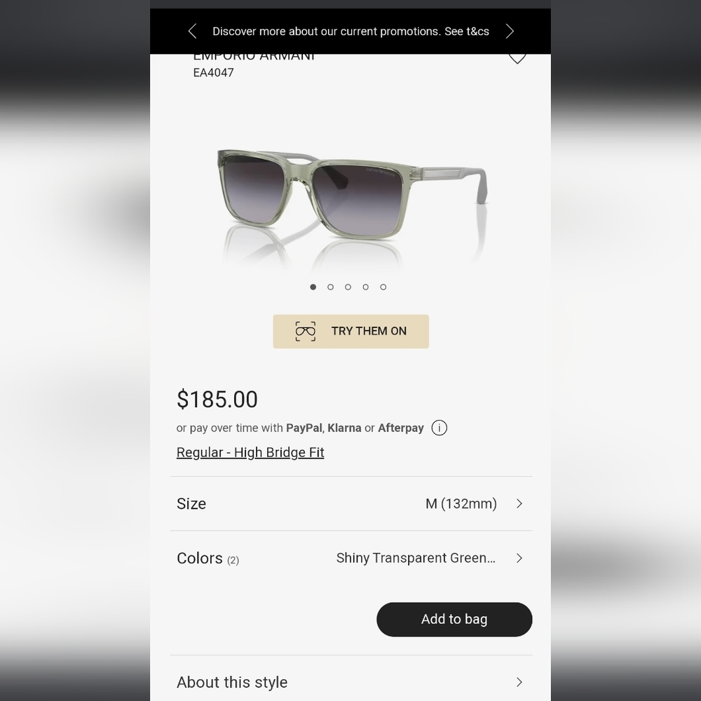 Emporium Armani Host pick grey polarized sunglasses 2024 warranty authenticity - Picture 10 of 16